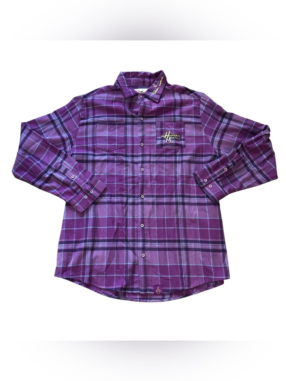Cakeworthy Disney Purple Hannah Montana Flannel Button Up Shirt Size 2XL